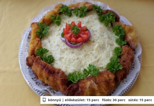 Rántott hús torta