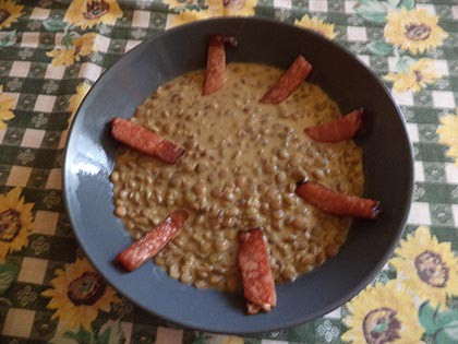 Lencsefőzelék egyszerűen