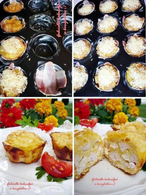 Pipimuffin, azaz muffinformában sült fokhagymás csir