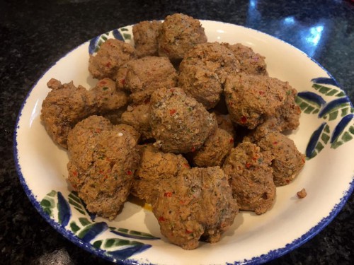 Zöldséges húsgolyók