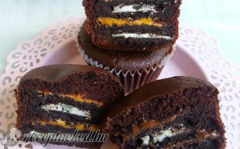 Oreós, mogyorókrémes muffin