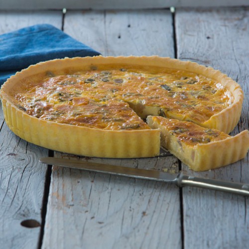 Kecskesajtos-körtés quiche