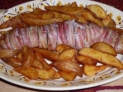 Baconban sült szűzpecsenye