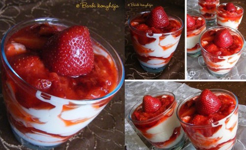 Mascarponés, epres pohárkrém