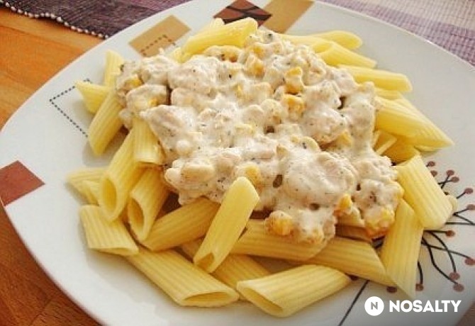 Tejszínes-kukoricás penne