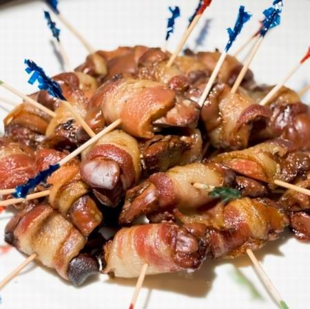 Baconos csirkemáj