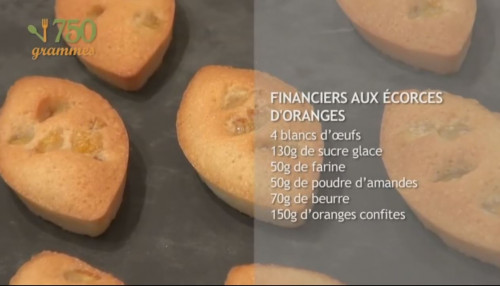 Financier cukrozott narancshéjjal